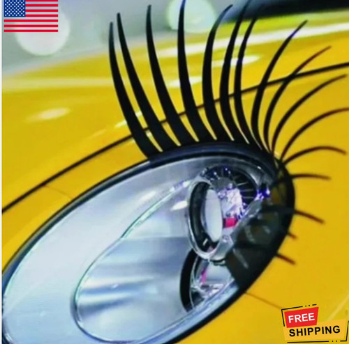 Black car front light lashes - black,