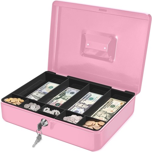 Pink cash box with - with, lock