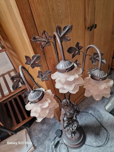Bronze table lamp lady - bronze,
