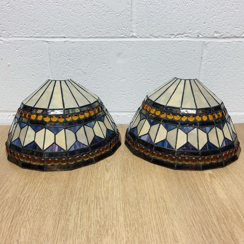 Pair tiffany style stained - tiffany,
