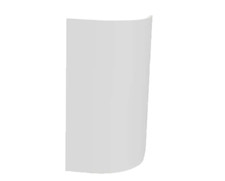 Homebase Modern Slab Curved Door 341mm - Gloss White