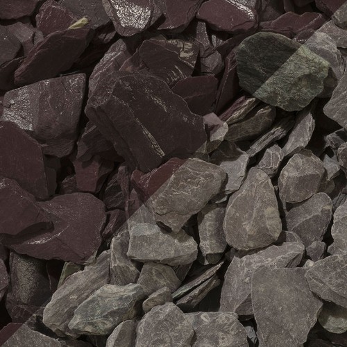 Plum slate chippings - 40mm, 20kg