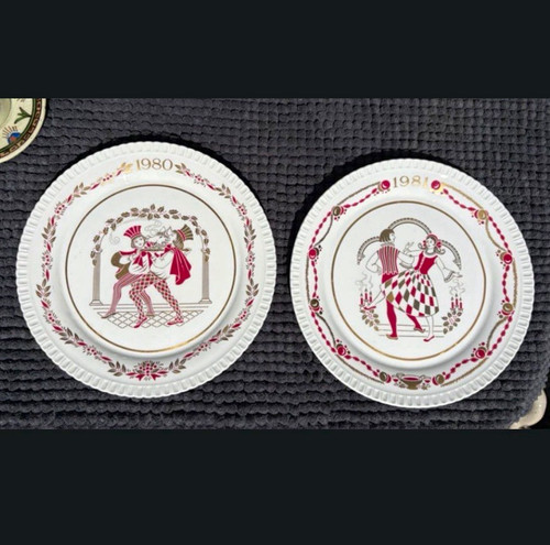Pair vintage christmas spode - vintage,