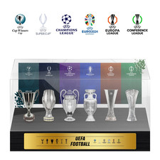 UEFA Football Championship Trophy 8cm Metal Replica 6 Trophy With Display Case