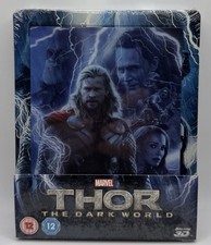 THOR THE DARK WORLD - UK LENTICULAR 3D + 2D BLU RAY STEELBOOK - NEW & SEALED
