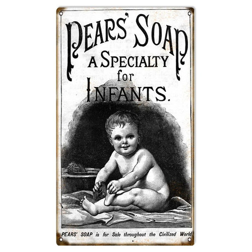 Vintage pears soap - metal, sign