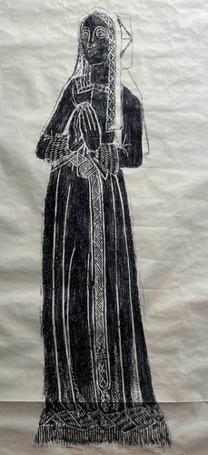 Brass rubbing large medieval - rubbing,