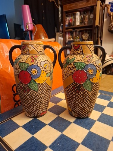 Pair art deco handle urn - pair,
