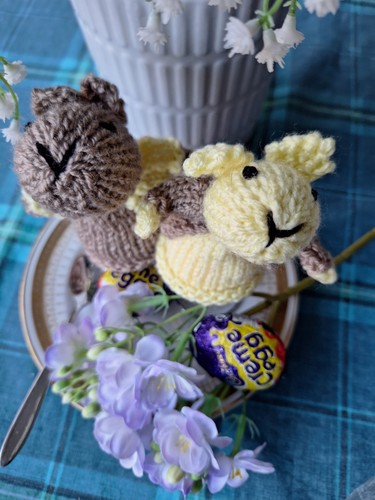 Hand knitted bunny rabbit - x,