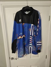 Vintage 90s Lotto Goalkeeper Football Shirt Multicolour Graphic Print Size XL