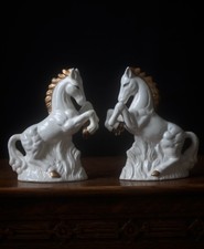 Vintage Ceramic Rearing Horses