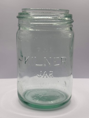 Old aqua glass kilner jar