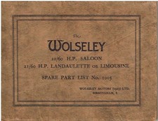 WOLSELEY 21/60 HP SALOON