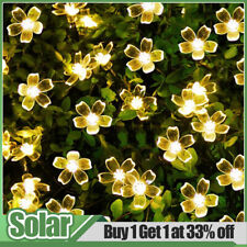 50LED Solar Power Flower Fairy Garden Lights String Outdoor Party Wedding Xmas