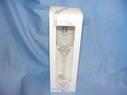 21st birthday champagne glass - champagne,
