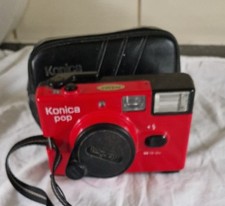  Konica POP Retro Red 35mm Film Camera Please READ NOT TESTED with case Vintage 