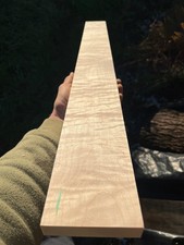 CURLY TIGER STRIPE MAPLE bass guitar neck blank 915-965 x 90-120 x 23mm