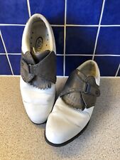 Footjoy AQL Buckle And Tassel Spiked Golf Shoes UK 8 EU 42 US 10 White And Green