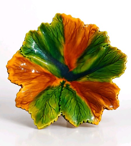 Vintage french majolica leaf - vintage,