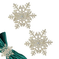 1-18pcs Metal Napkin Ring Holder Christmas Snowflake Buckle Shaped Rings Xmas