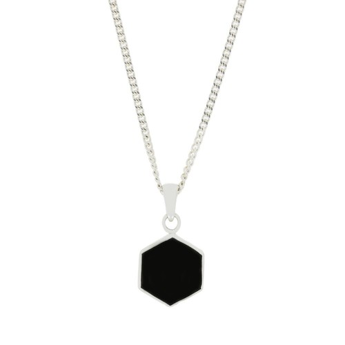 Whitby jet silver necklace - jet,
