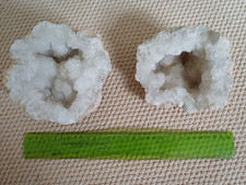 Quartz geode.  Two halves