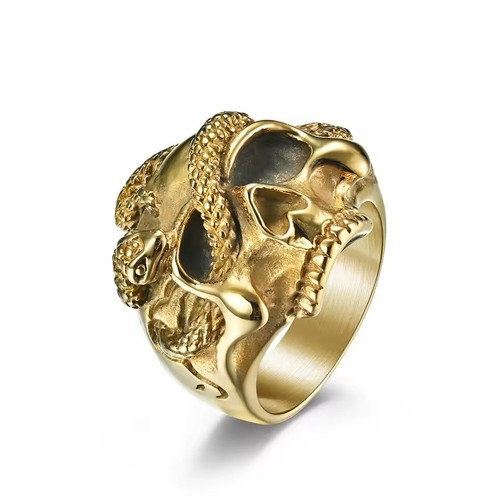 Stainless steel snake skull - stainless,