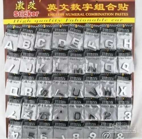 Chrome self adhesive letter - 3d, self-adhesive