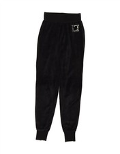 LIPSY Womens Graphic Tracksuit Trousers Joggers UK 6 XS  Black Cotton BU02