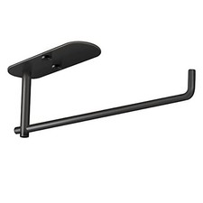  Self Adhesive Paper Towel Holder Under Cabinet Mount, Wall Solid Bar Black