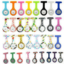NURSE FOB WATCHES Plain Pattern Brooch Tunic Silicone Watch  B3 UK