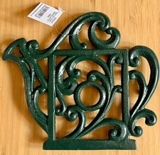 Bottle Green Heavy Duty Cast Iron Kettle Shaped Kitchen or Log Burner Trivet NEW