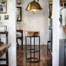 68cm Industrial Metal Black