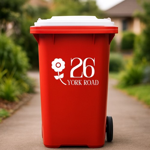Floral wheelie bin numbers - floral,