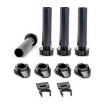 Kitchen Cabinet Leg Set Black Plastic 48mm Adjustable 4 Legs 4 Sockets 2 Clips