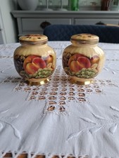Matching Pair Of Aynsley 'Orchard Gold' Hinged Lidded Jars. Pink Stamp & Sticker