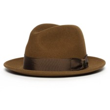 100% Wool Felt Fedora Trilby Hand Made Wider Brim Gents Hat With Band11 Colours