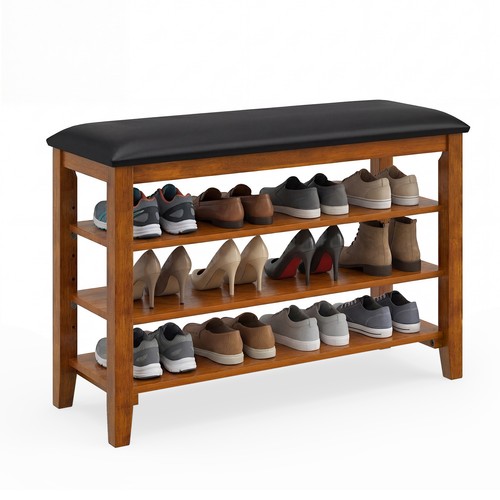 Shoe rack bench rubber - rubber, wood