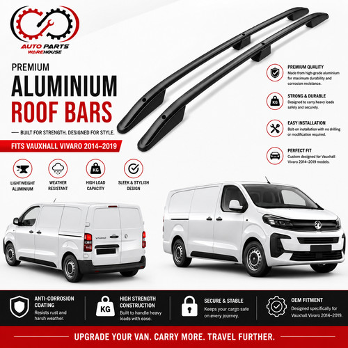 Black aluminium roof bars fits - black,