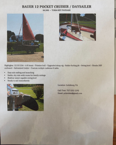 Bauer sailboat with motor - bauer,