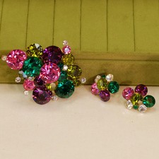 Vintage Vogue Brooch and Earrings Set 1950s