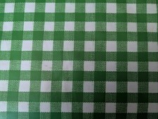 180cm Wide Wider Width Green Bistro Gingham PVC Wipe Clean Oilcloth Table Cloth