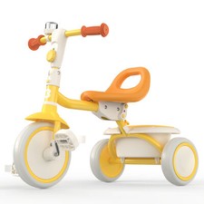 Besrey Toddler Tricycle with Bell,Kids Tricycle for Girls and Boys,Trikes,Yellow