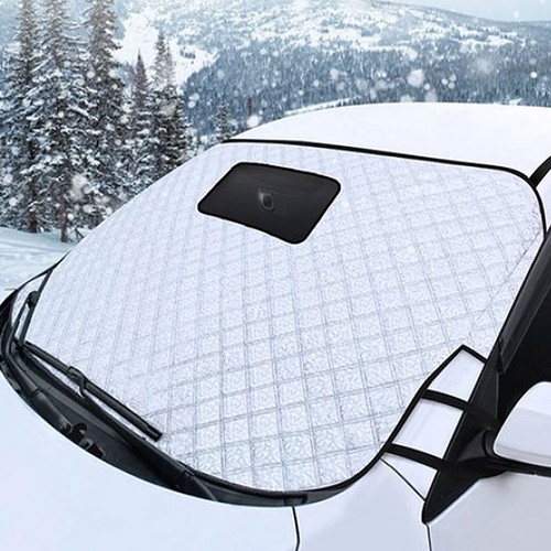 Car front windshield snow - front,