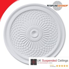 Lightweight Polyurethane Ornate Decorative Ceiling Rose - Radiant Ripple 56cm