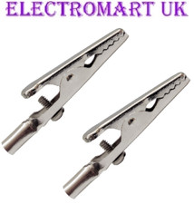 2 X 5A 12V SMALL CROCODILE ALLIGATOR CLIPS LOW VOLTAGE BATTERY 4MM SOCKET