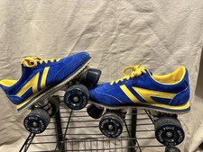 Marco Polo Vintage Roller Skates Size 7 Blue Yellow Retro Derby 70s Hang Ten