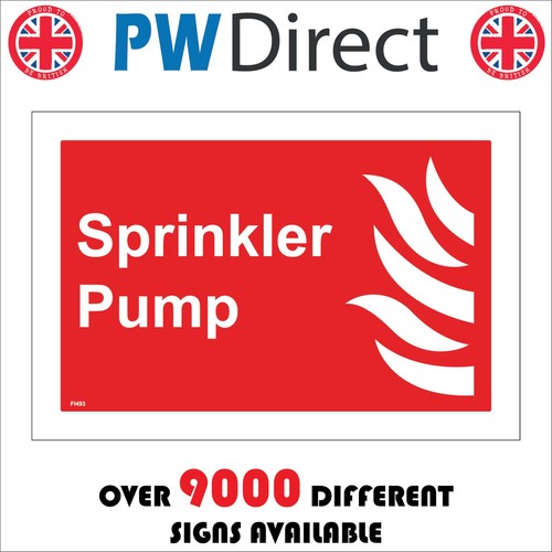 Sign sprinkler pump fire - sprinkler,