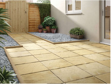 Pendle Riven Buff Paving Slab - 450 x 450 x 32MM - 1m2  Coverage