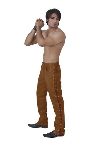 Mens genuine brown leather - brown,